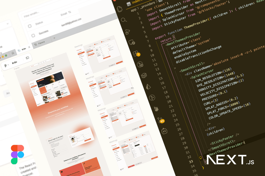 Next.js website dashboard and analytics view
