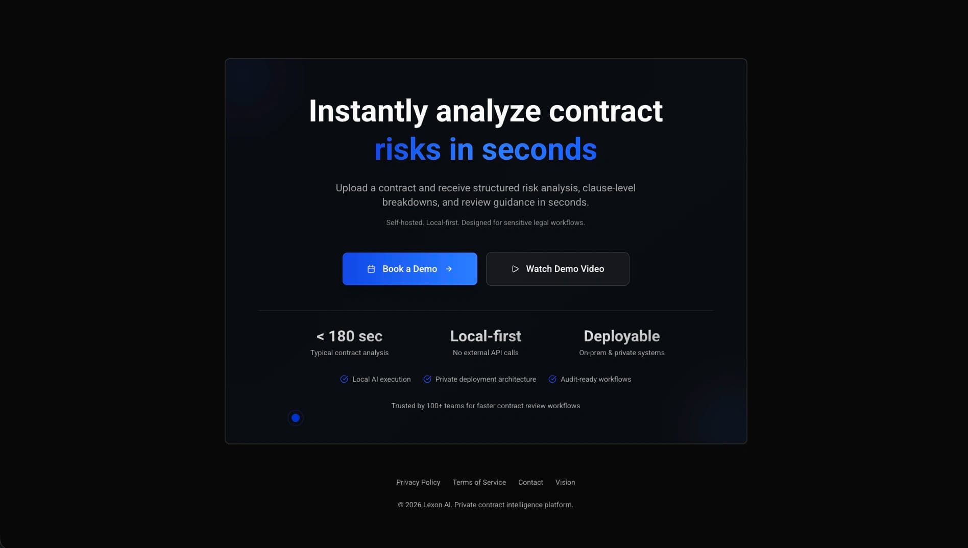 Lexon contact and call to action